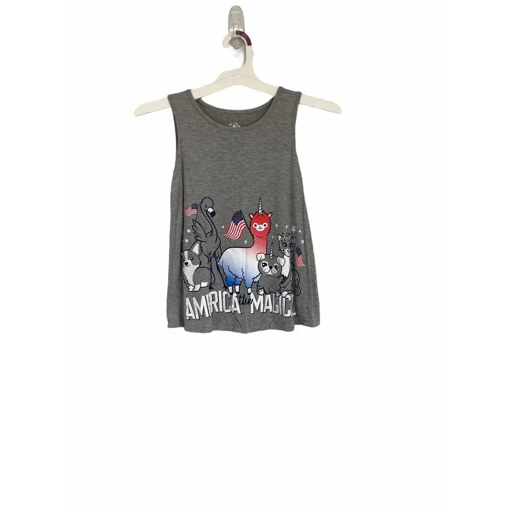 Justice Girl’s Gray American Themed Tank Top 10